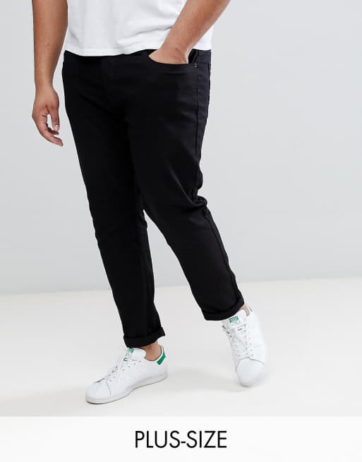 Burton Menswear Big Tall tapered jeans in black