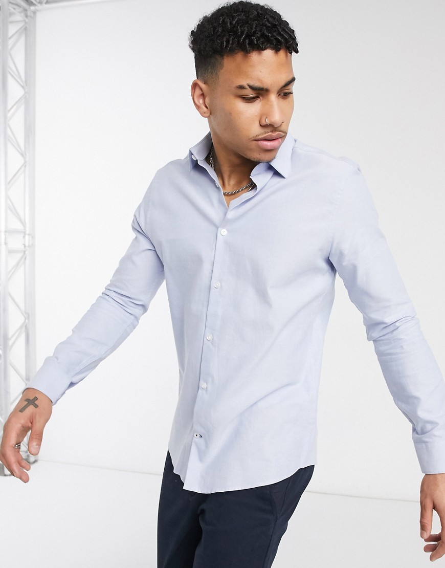 Burton Menswear – Blå formell oxfordskjorta