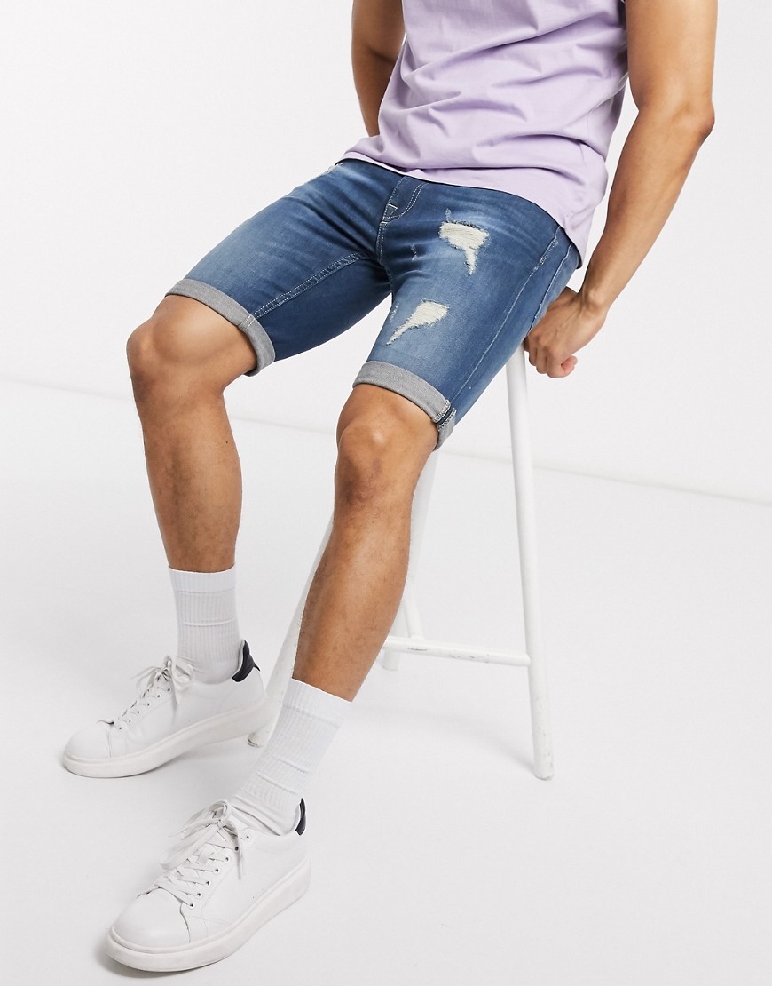 Burton Menswear – Blå jeansshorts