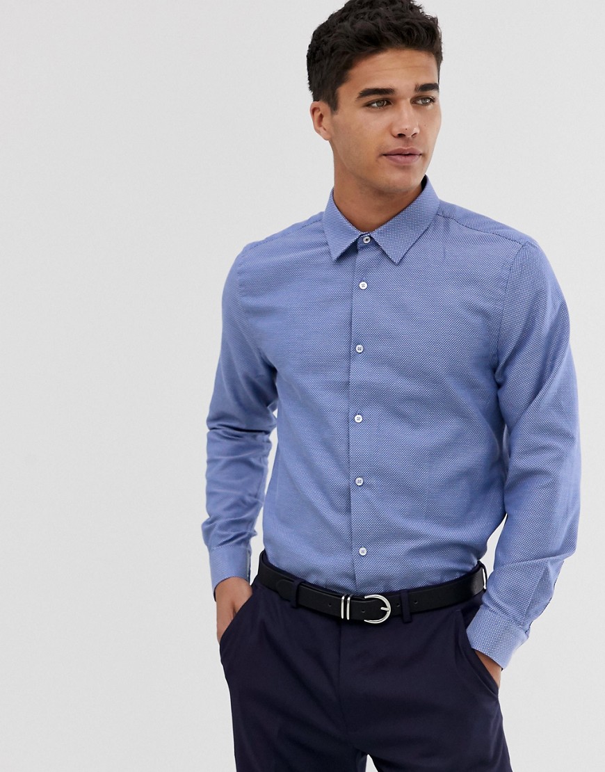 Burton Menswear – Blå skjorta i smal passform