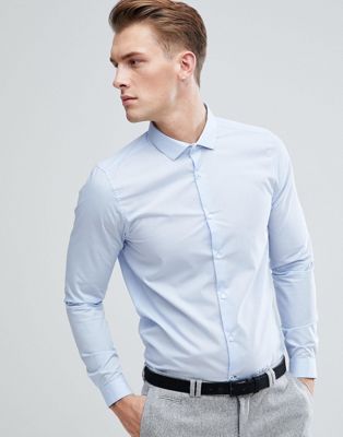 Burton Menswear – Blå skjorta med smal passform