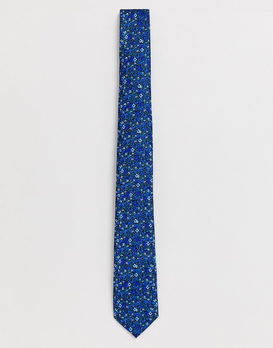 Burton Menswear – blåblommig slips