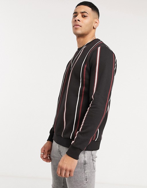 Burton Menswear black jumper with vertical stripe