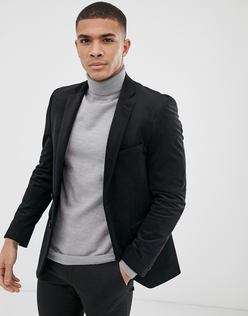 Burton Menswear - Blazer in velluto nero