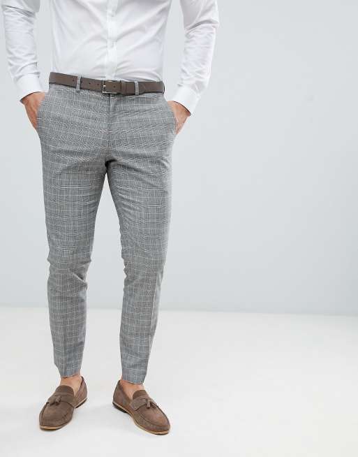 Burton Menswear - Trouwkostuum in geruite kiezelkleur, 3 van 4