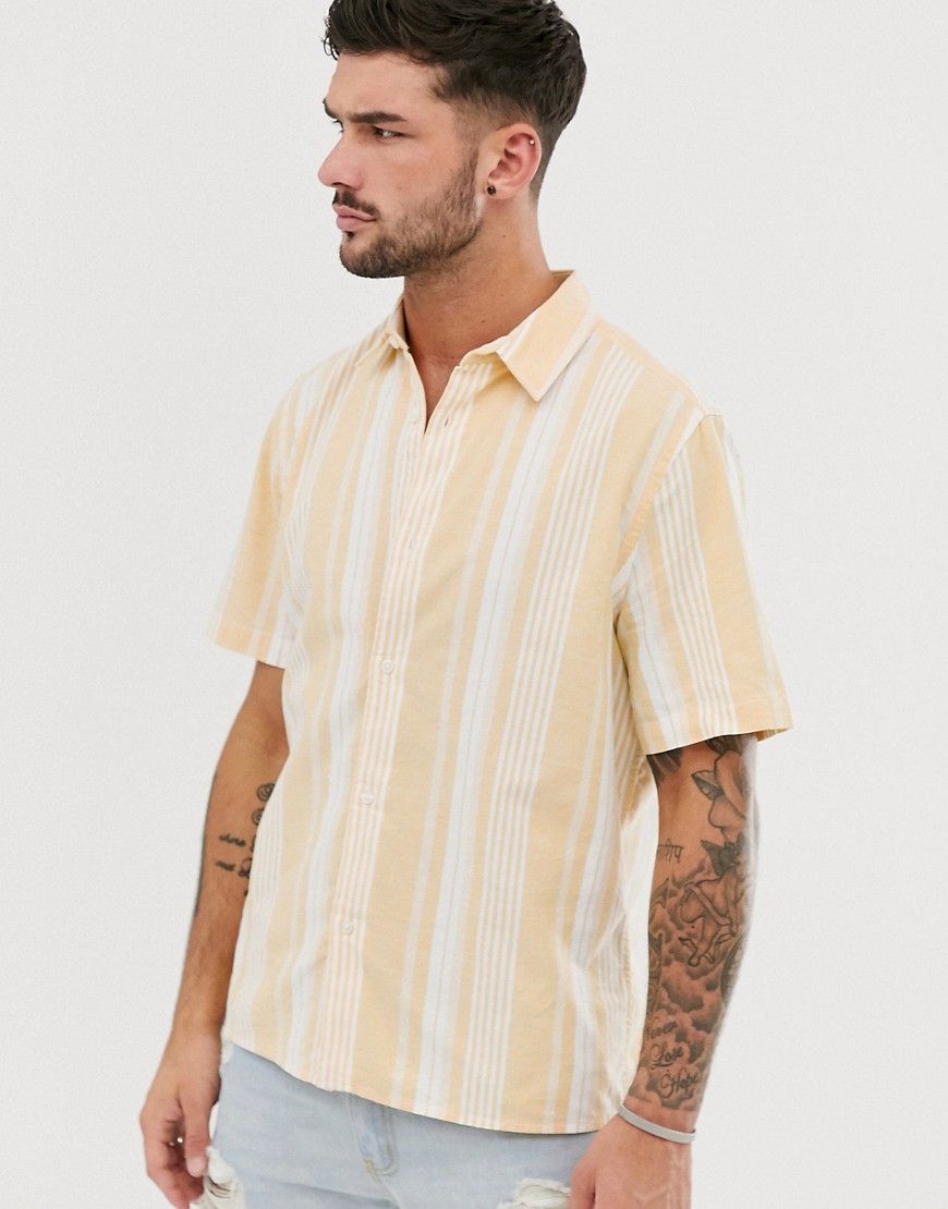 Burton Menswear - Camicia gialla a righe-Giallo