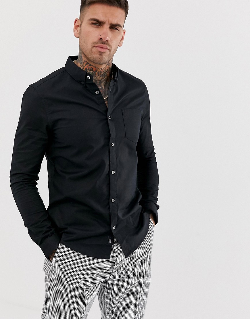 Burton Menswear - Camicia Oxford nera-Nero