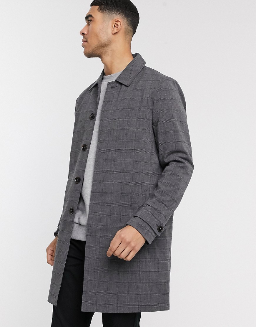 Burton Menswear - Cappotto corto grigio a quadri