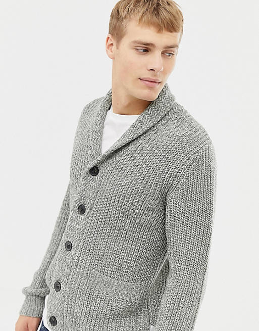Burton Menswear cardigan in grey twist | ASOS