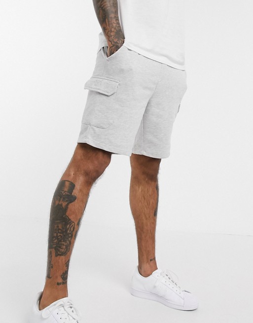 Burton Menswear cargo jersey shorts in grey