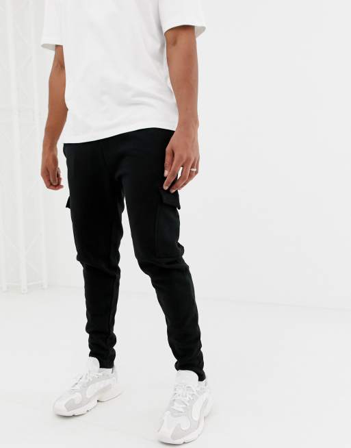 Burton Menswear cargo joggers in black ASOS