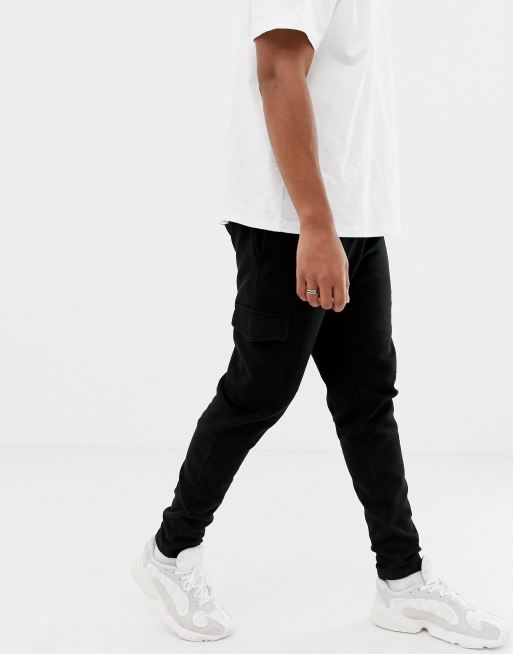 Burton Menswear cargo joggers in black ASOS