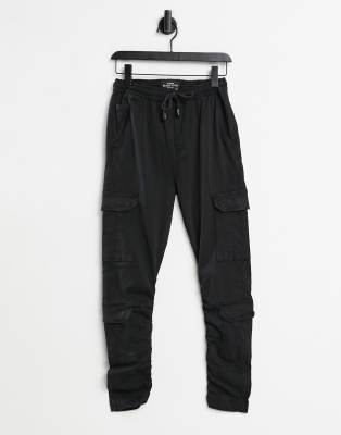 Burton Menswear cargo joggers in black