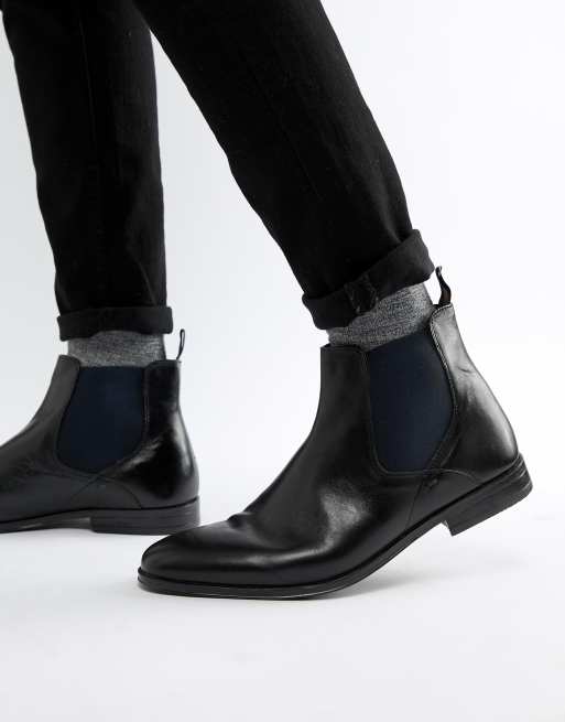 Burton Menswear chelsea boot in black ASOS