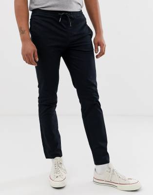 Burton Menswear - Chino met elastiek in navy | ASOS