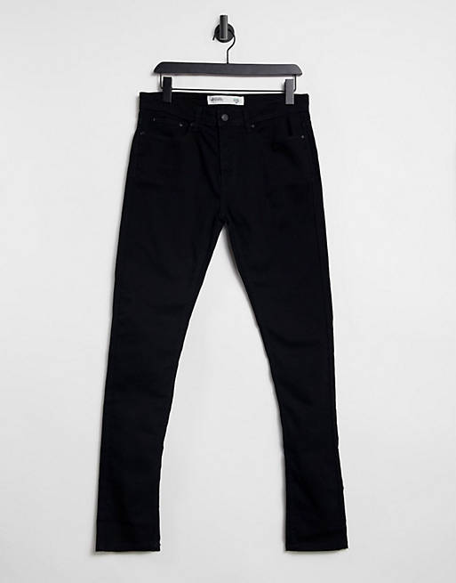 Burton Menswear – Czarne, bardzo obcisłe jeansy