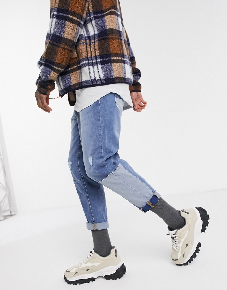 Burton Menswear - Dad fit jeans in lichtblauwe wassing