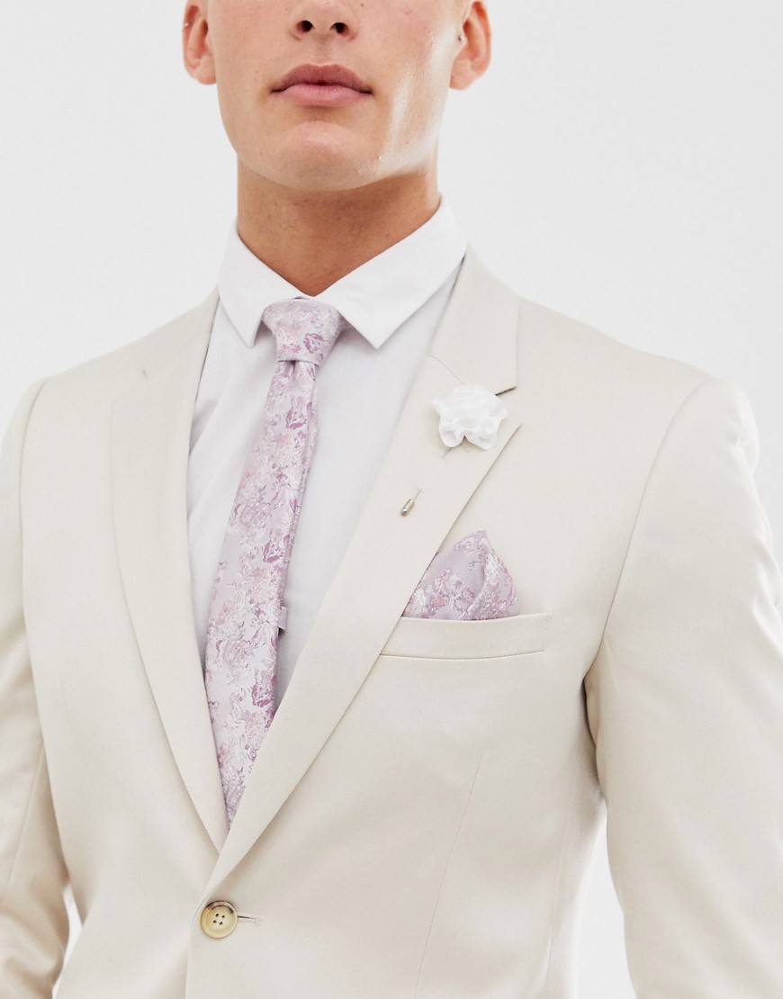 Burton Menswear - Dassenset met bloemenprint in roze & blauw