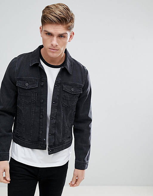 Burton Menswear Denim Jacket In Black Wash | ASOS