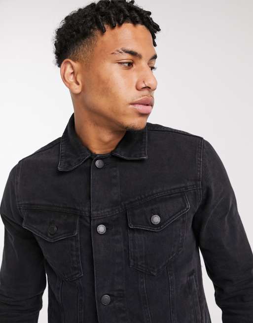 Burton Menswear denim jacket in black