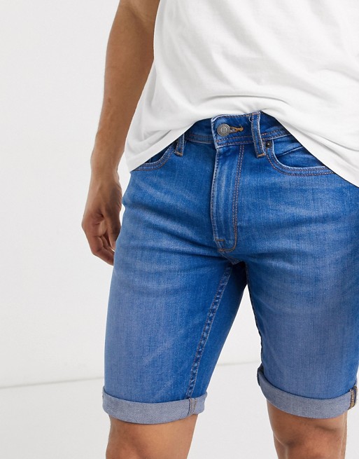 Burton Menswear denim shorts in blue wash