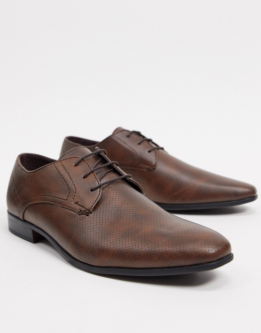 Burton Menswear - Derby schoenen van imitatieleer in bruin-Lichtbruin