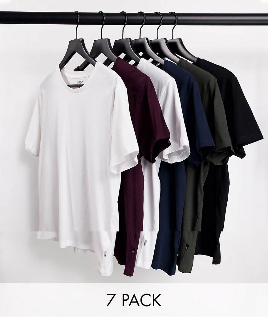 Burton Menswear – Enfärgade t-shirts i 7-pack-Olika färger