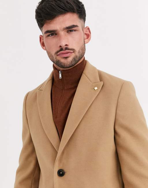 Burton menswear coat in 2025 faux wool in camel