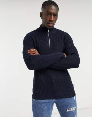 half zip jumper navy