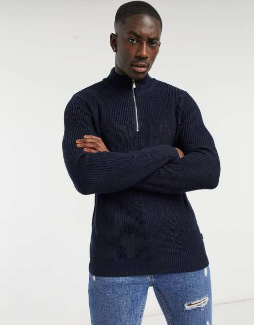 Navy half zip jumper new arrivals