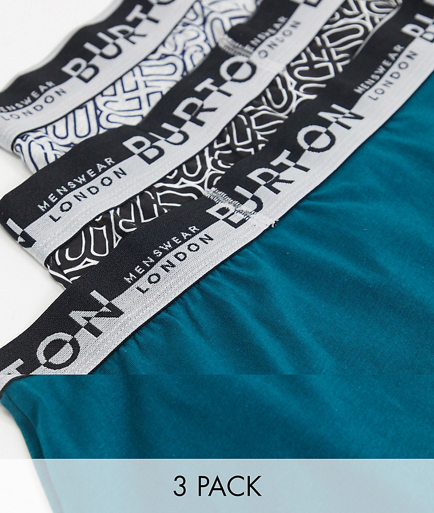 Burton Menswear – Geomönstrade trunks i 3-pack-Svart