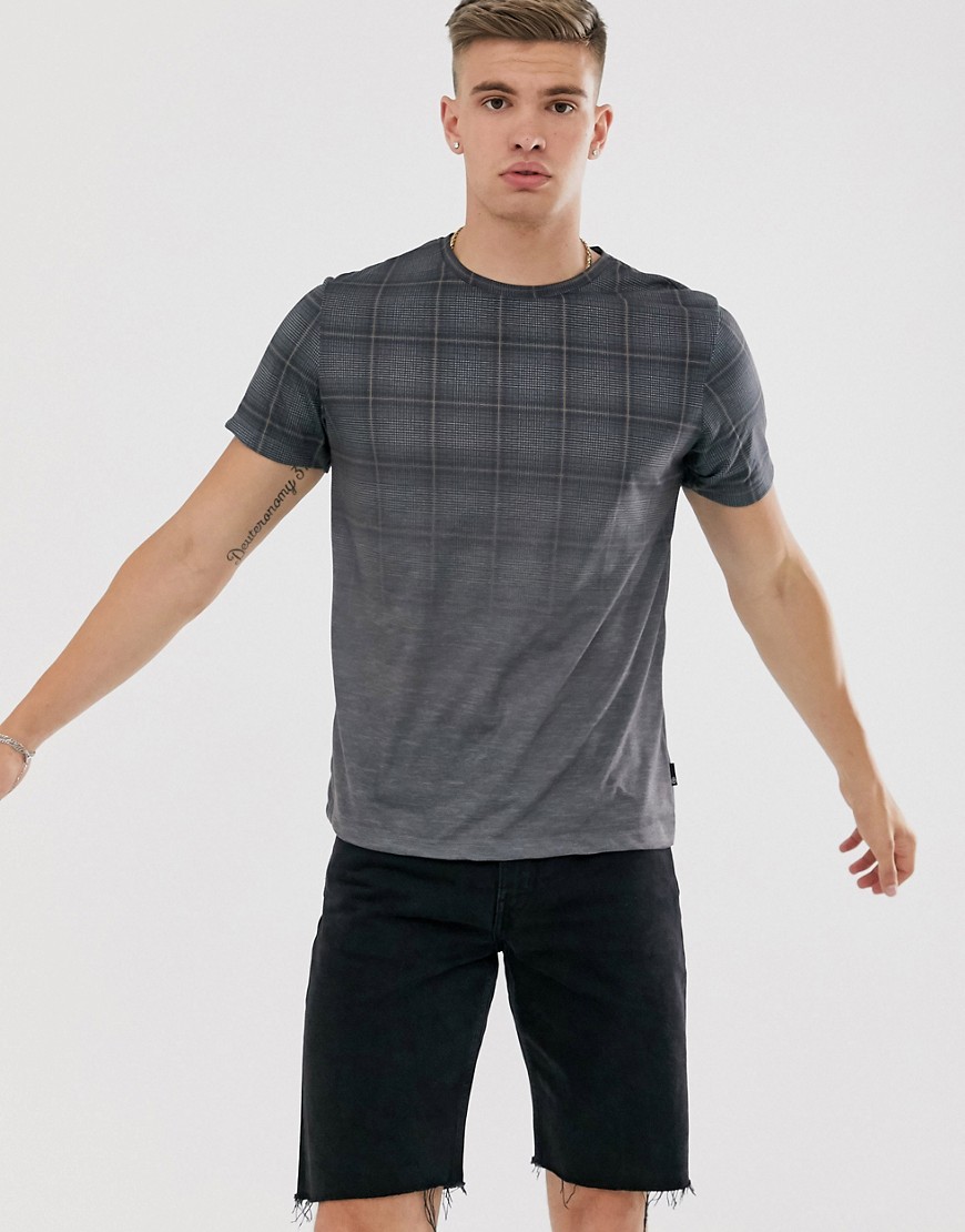 Burton Menswear - Geruit T-shirt in grijs