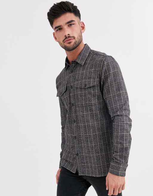 Burton Menswear - Gråternet skjorte