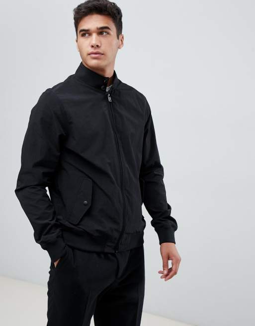 Burton Menswear harrington jacket in black ASOS