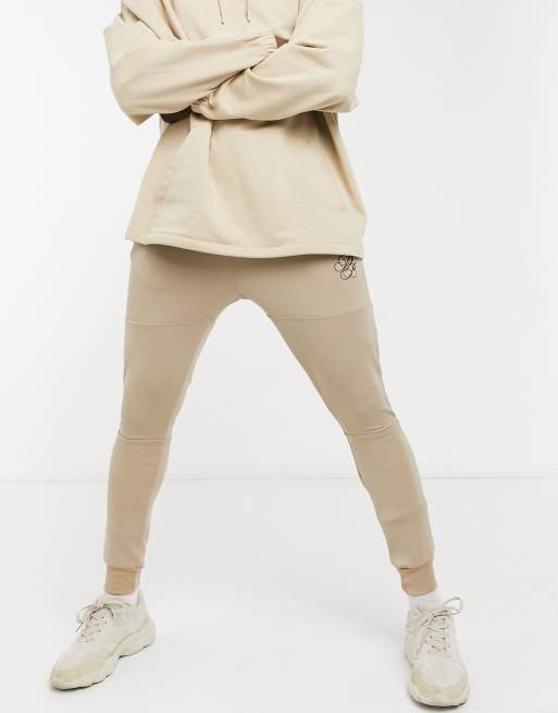 Burton Menswear – Iconic – Beige mjukisbyxor i scuba-stil