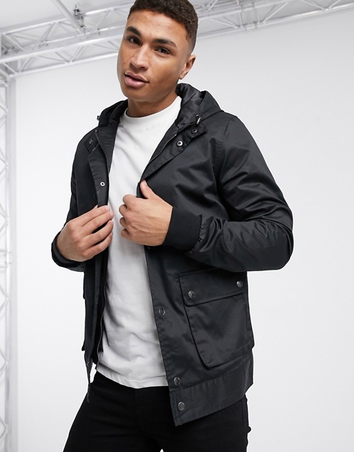 Burton Menswear jacket with hood in black