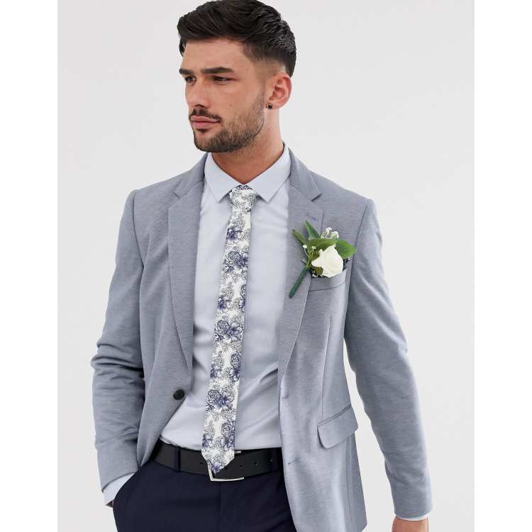 Burton Menswear jersey blazer in light blue