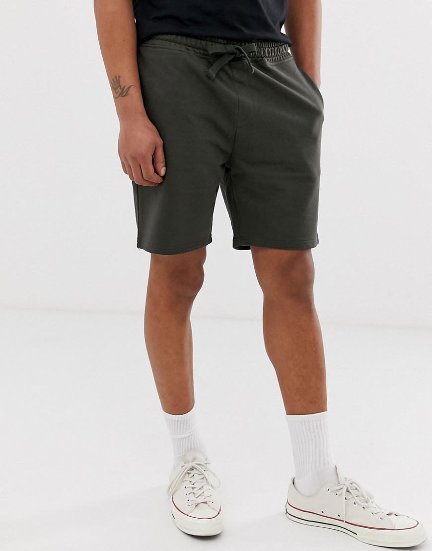 Burton Menswear jersey shorts in khaki-Green
