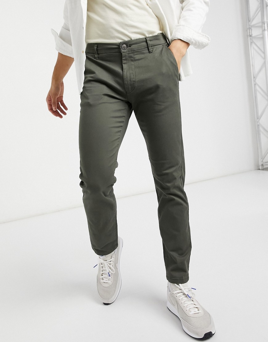 Burton Menswear – Khakifärgade chinos med smal passform-Blå