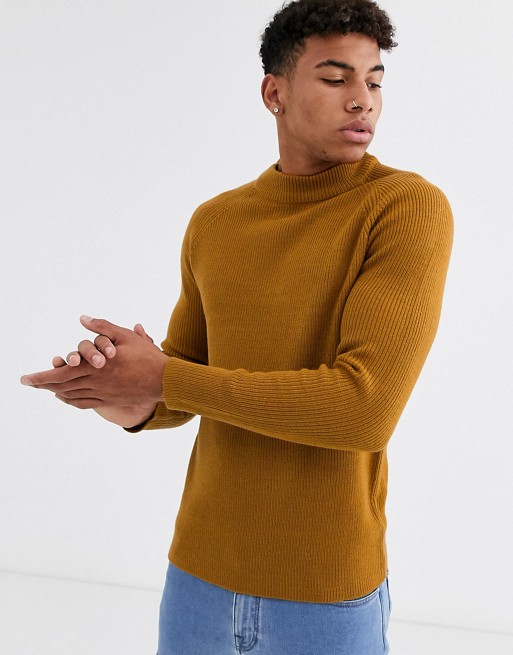 Burton Menswear knitted jumper in mustard