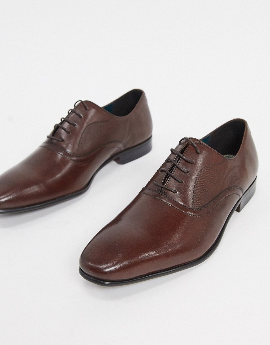 Burton Menswear - leren oxford schoenen in bruin