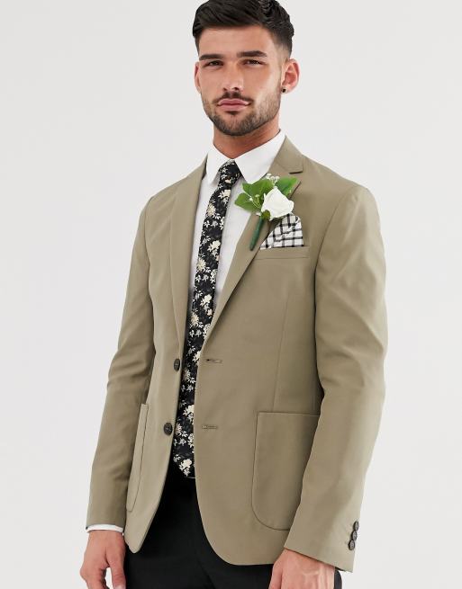 Burton Menswear lightweight blazer in stone