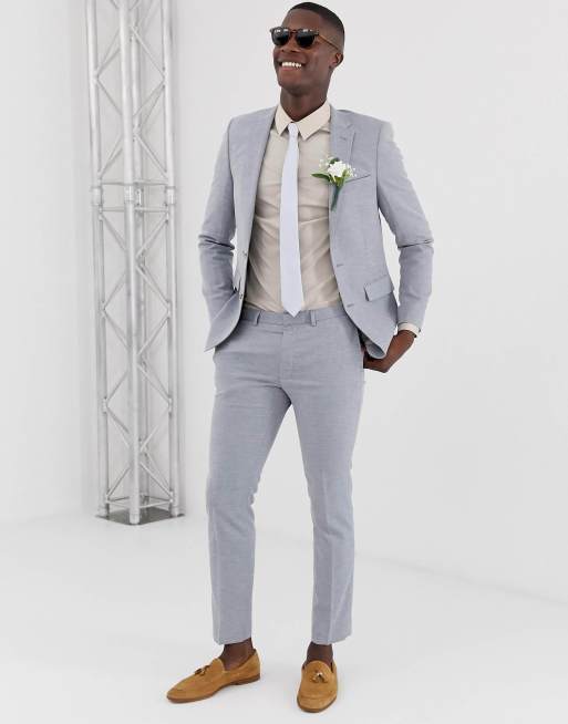 Burton Menswear linen suit in blue, 2 of 2