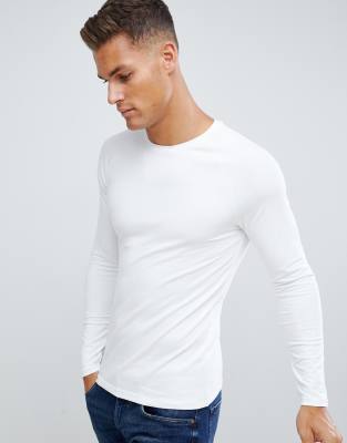 fitted white long sleeve shirt