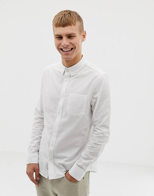 Burton Menswear long sleeve oxford shirt in white | ASOS