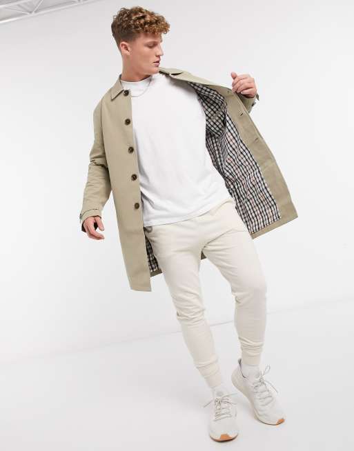 Burton Menswear mac in tan ASOS