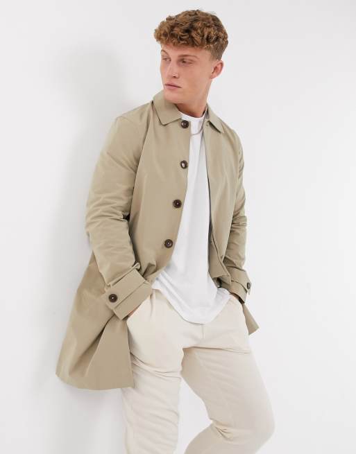 Burton Menswear mac in tan ASOS