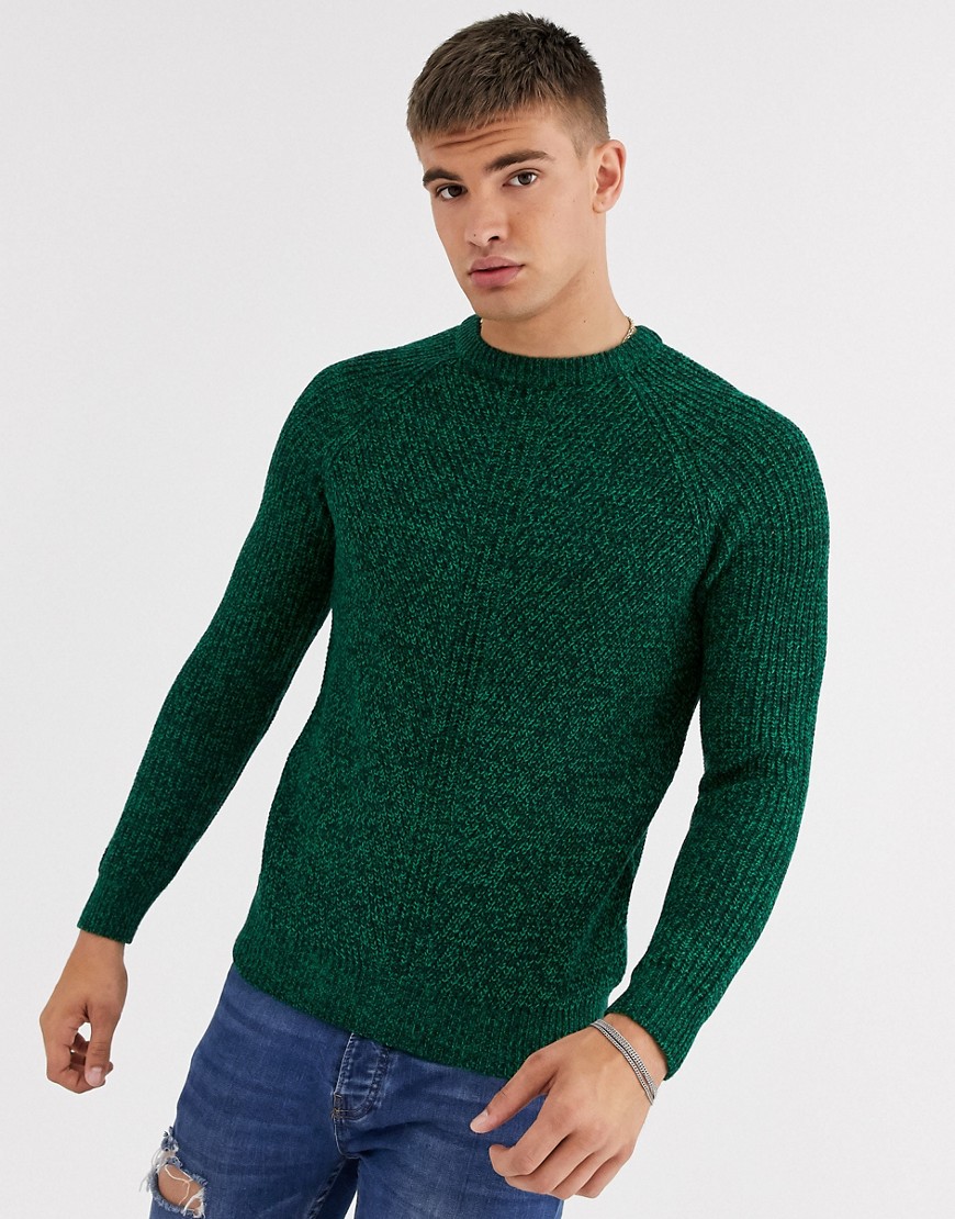 Burton Menswear - Maglione pesante lavorato verde smeraldo