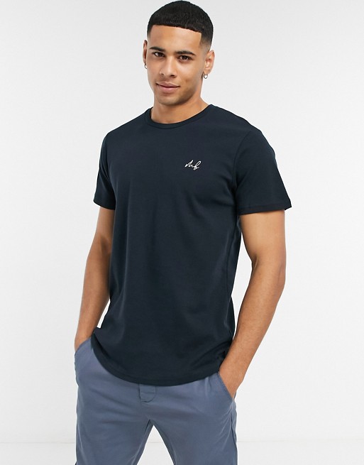 Burton Menswear MB branded curve t-shirt in navy