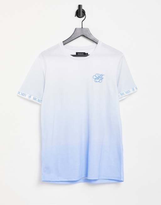 Burton Menswear MB branded fade t-shirt in blue